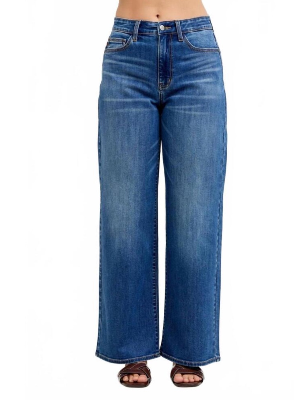 JUDY BLUE High Waist Wilhelmena Baggy Fit Jeans Medium Wash Denim Casual